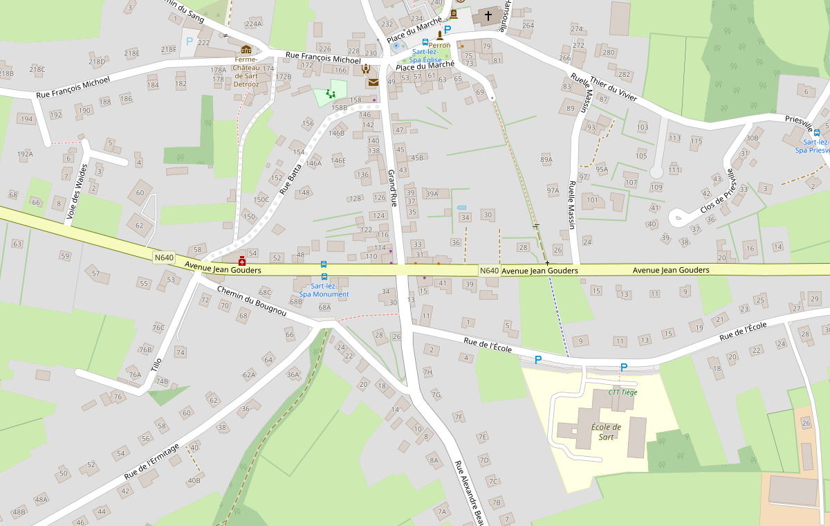 Plan de situation d'Antica Pizzeria, avenue Jean Gouders à Sart-lez-Spa